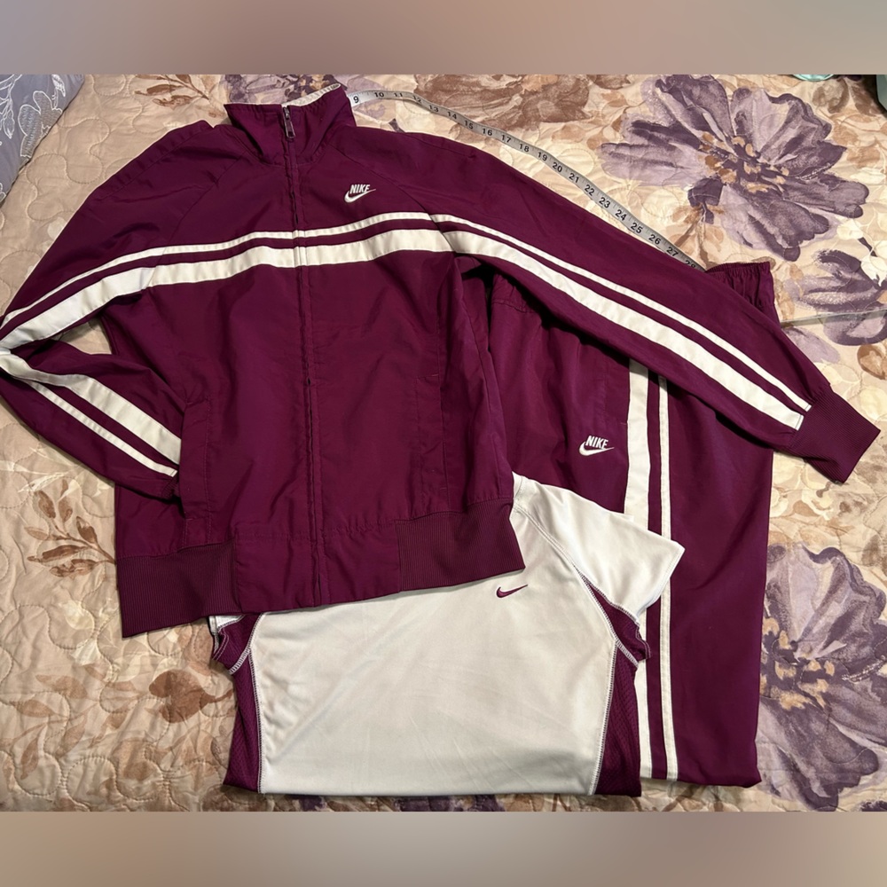 Nike Purple & White Track Suit Set